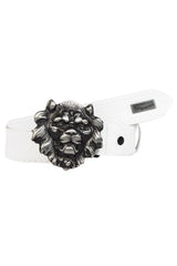 CG196 Men's belt with striking lion's head buckle