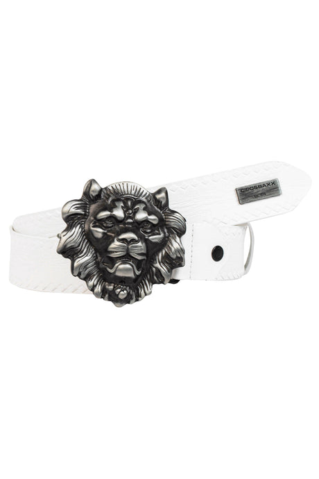 CG196 Men's belt with striking lion's head buckle