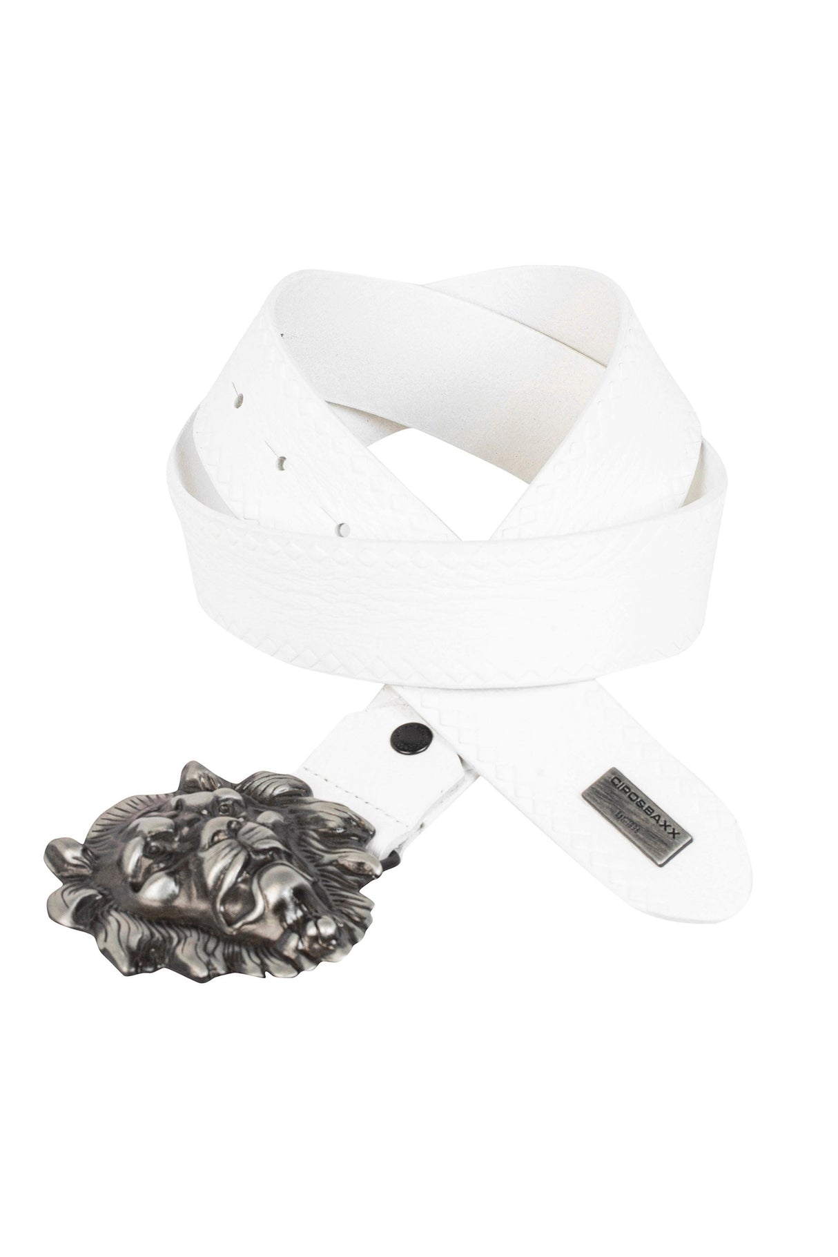 CG196 Men's belt with striking lion's head buckle