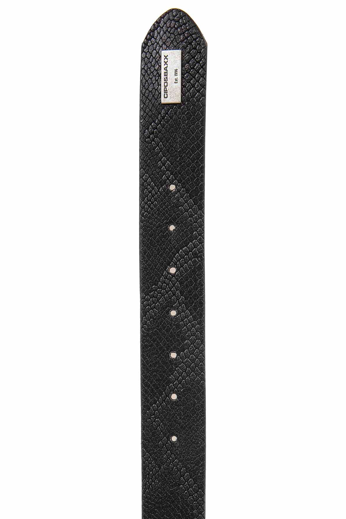 CG199 Men's Leather Belt Skull Reptile Embossing