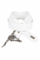 CG199 Men's Leather Belt Skull Reptile Embossing