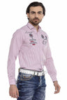 CH180 Men's long-sleeved shirt with trendy embroidery