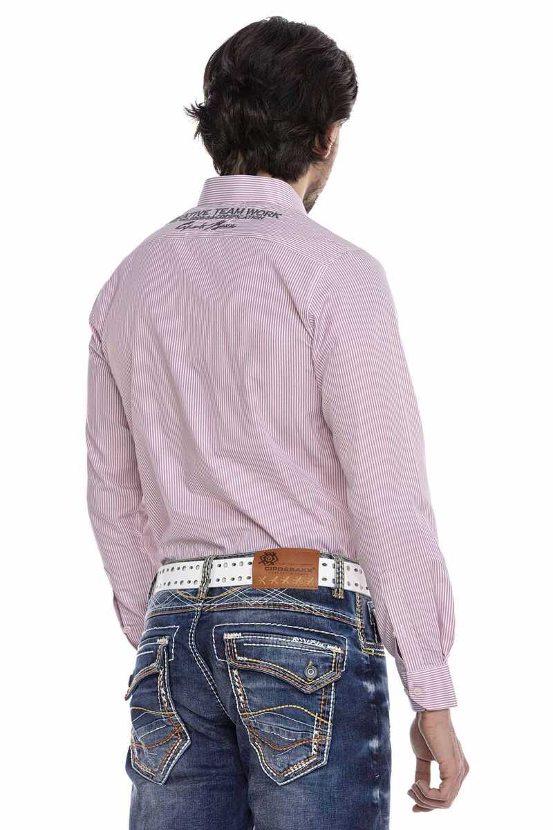CH180 Men's long-sleeved shirt with trendy embroidery