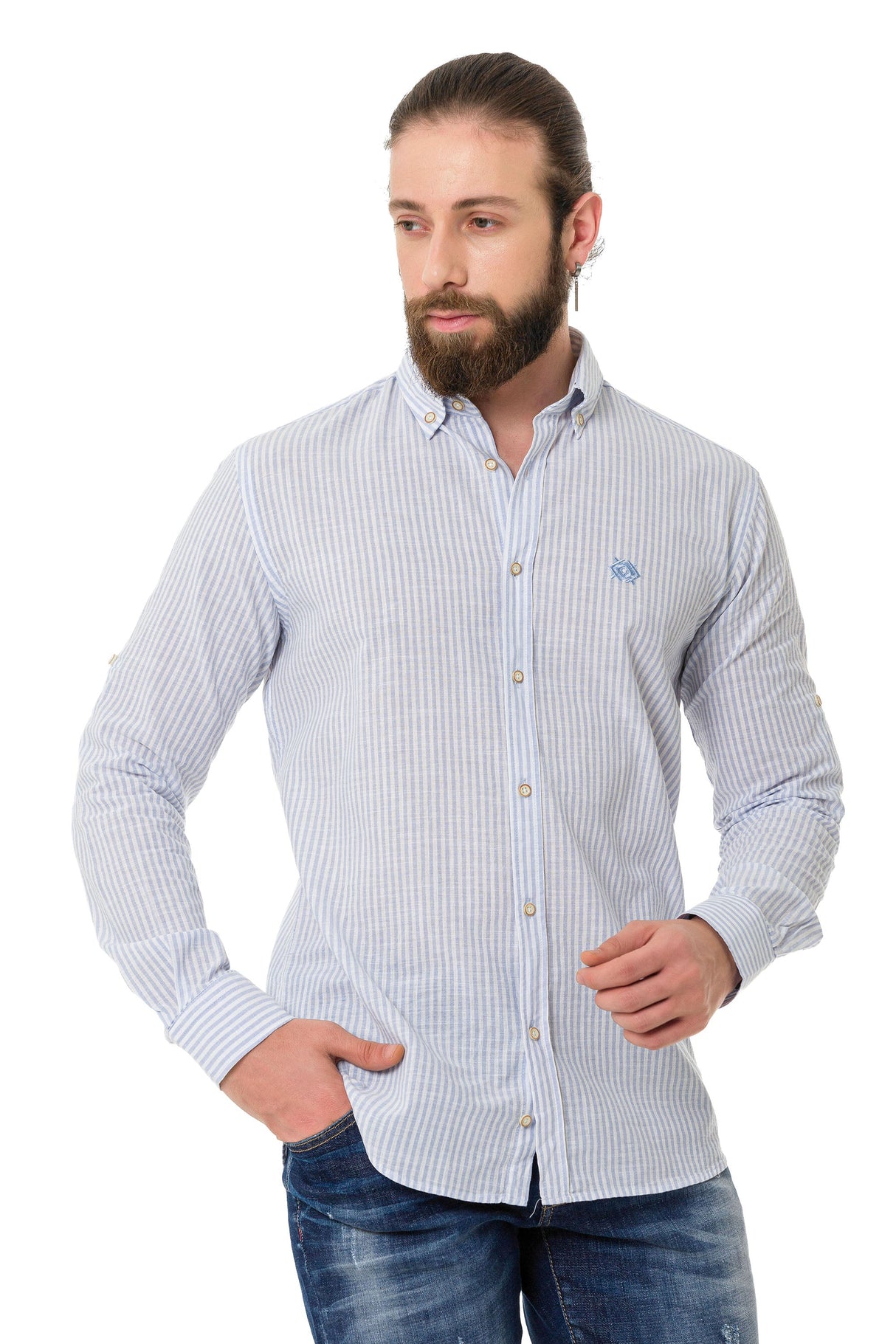CH194 Men's shirt with striped design