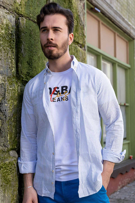 CH194 Men's shirt with striped design
