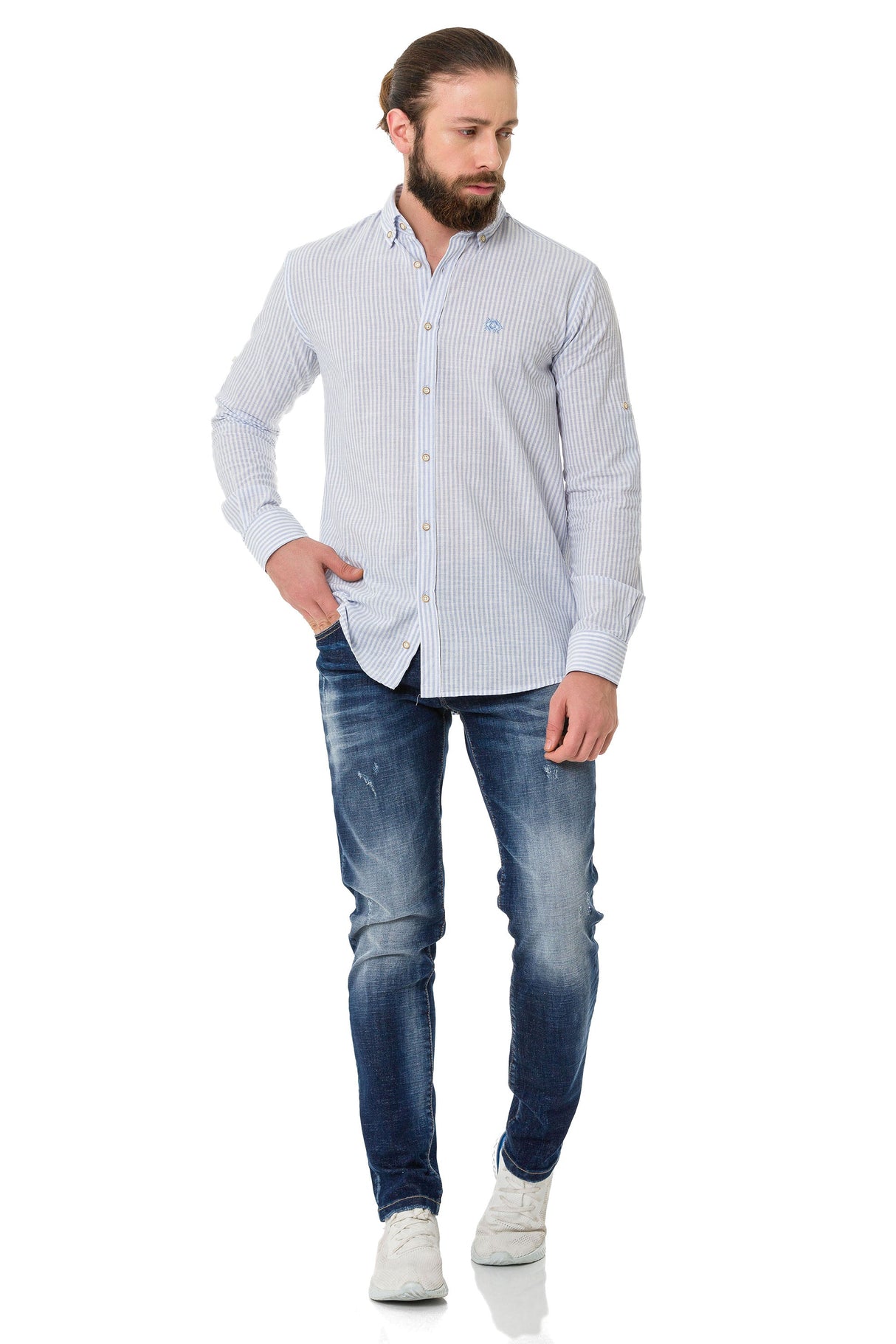 CH194 Men's shirt with striped design