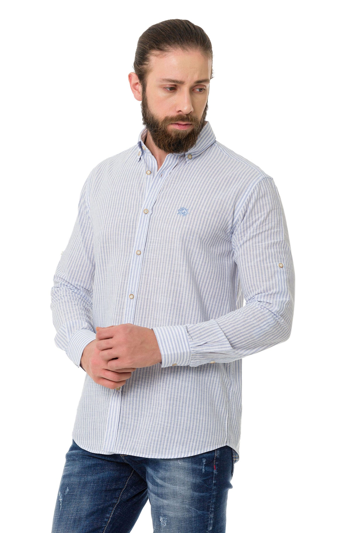CH194 Men's shirt with striped design