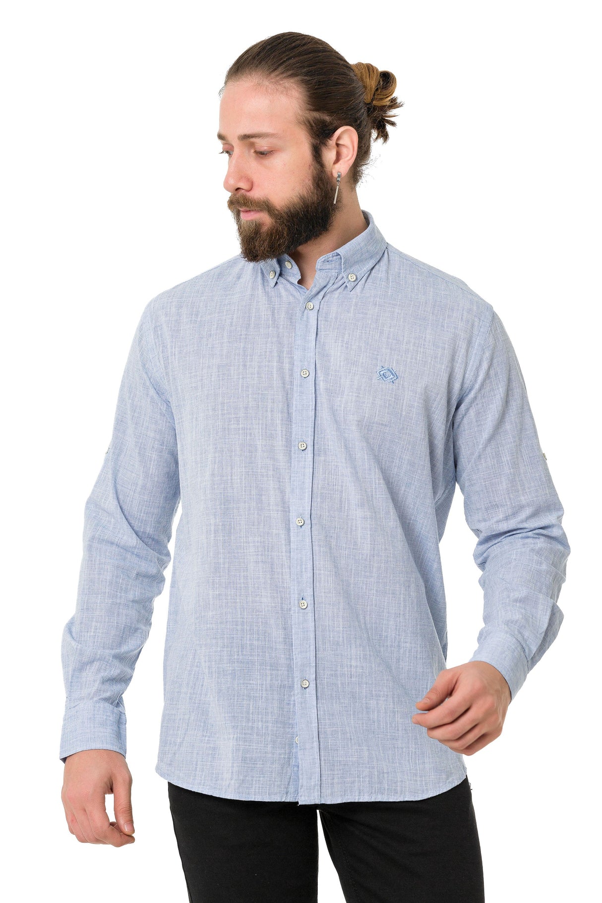CH199 Men's long-sleeved shirt with a trendy classic look