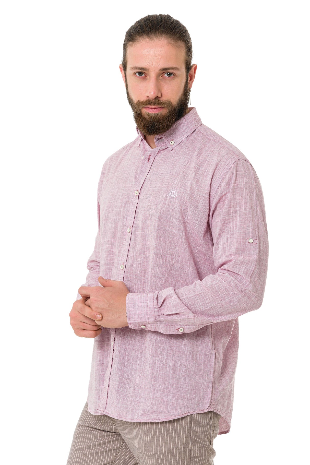 CH199 Men's long-sleeved shirt with a trendy classic look