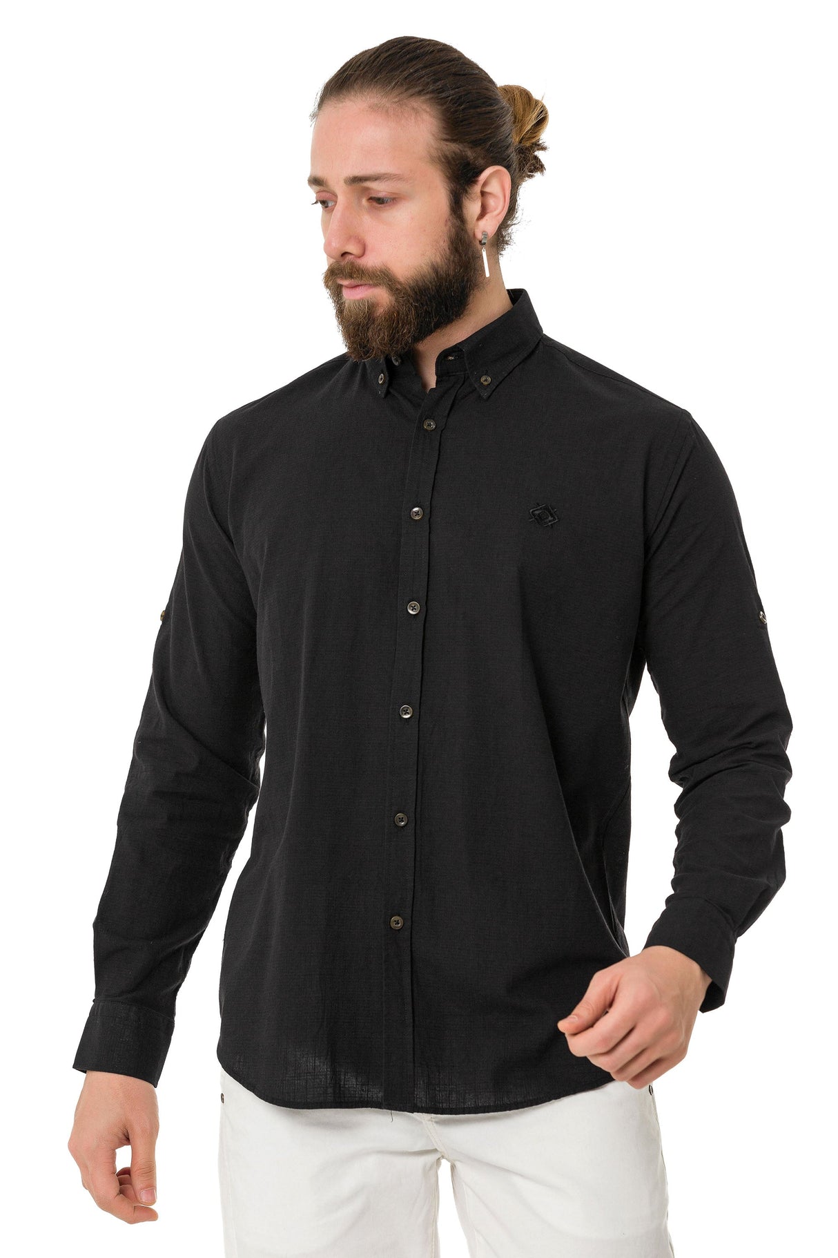 CH199 Men's long-sleeved shirt with a trendy classic look