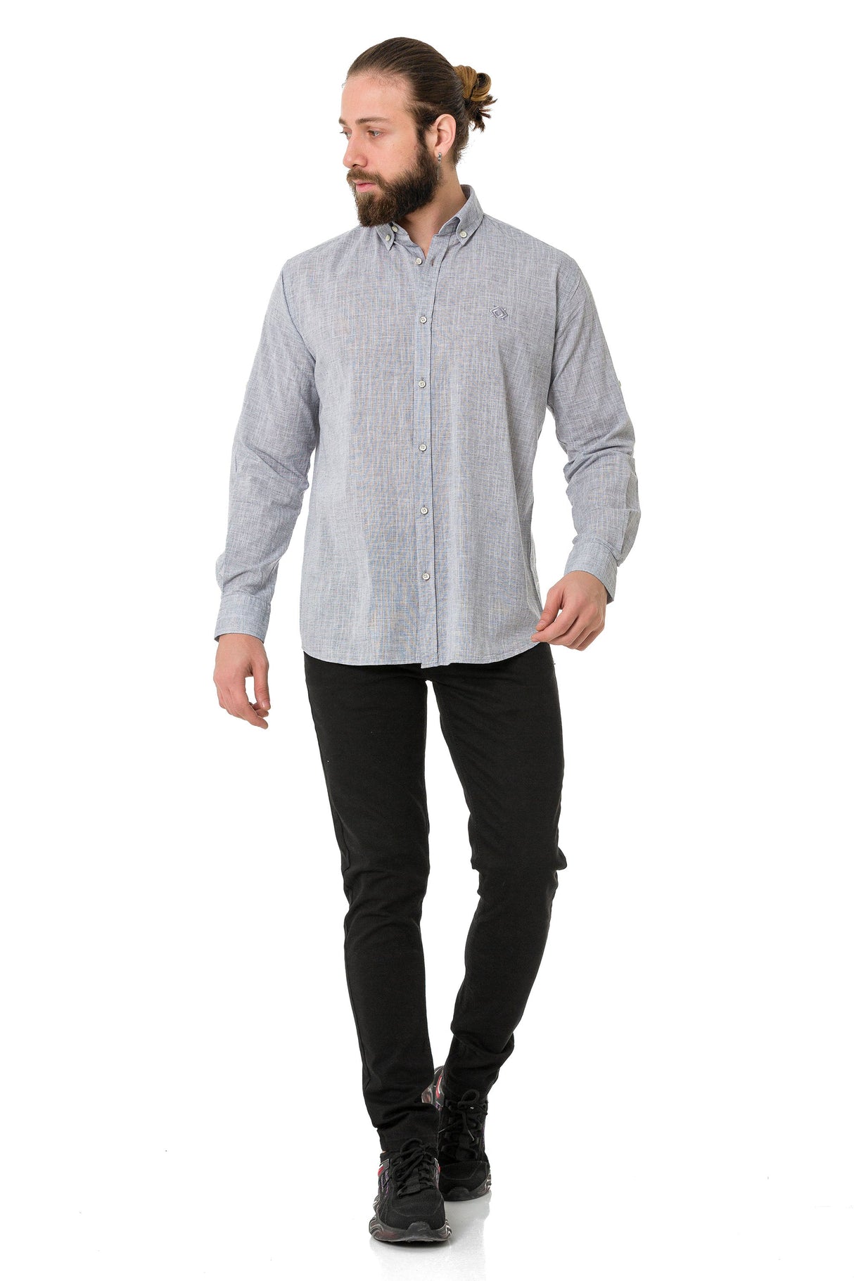 CH199 Men's long-sleeved shirt with a trendy classic look