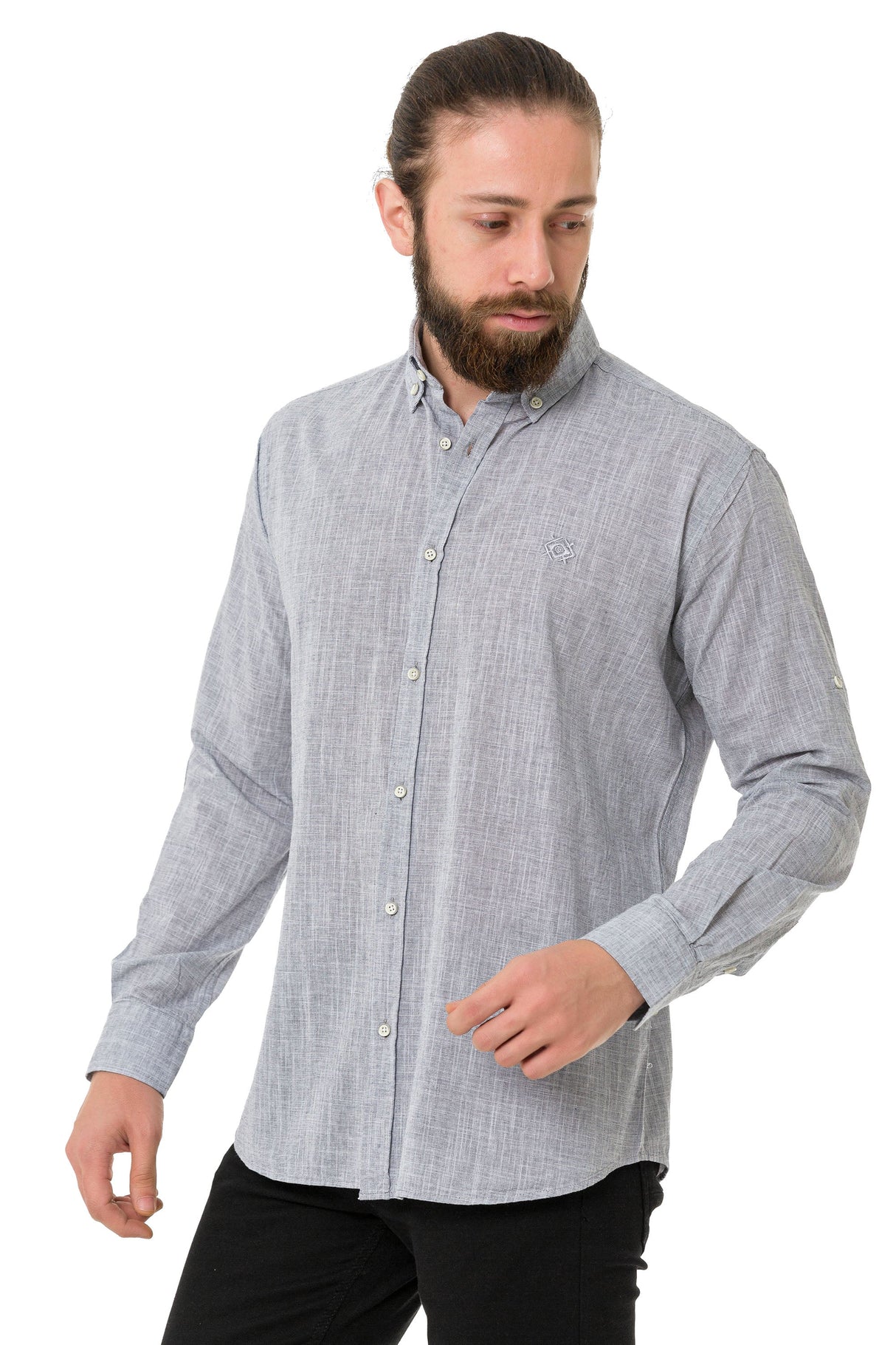 CH199 Men's long-sleeved shirt with a trendy classic look