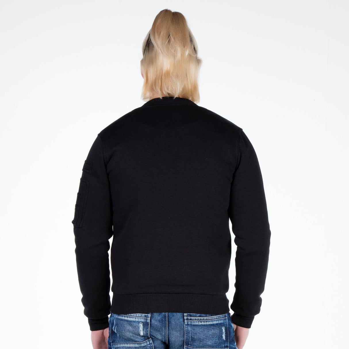CJ151 Sweat jacket with zipper and lapel