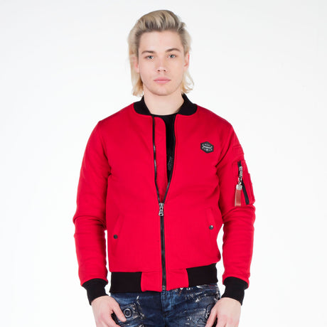 CJ151 Sweat jacket with zipper and lapel