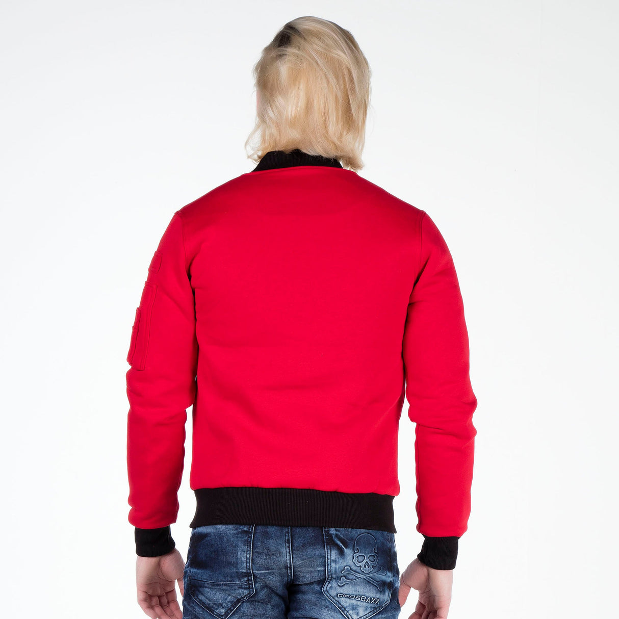 CJ151 Sweat jacket with zipper and lapel