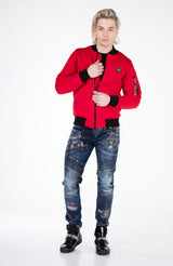 CJ151 Sweat jacket with zipper and lapel