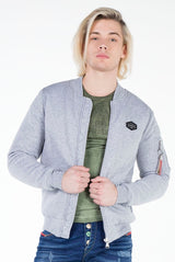 CJ151 Sweat jacket with zipper and lapel