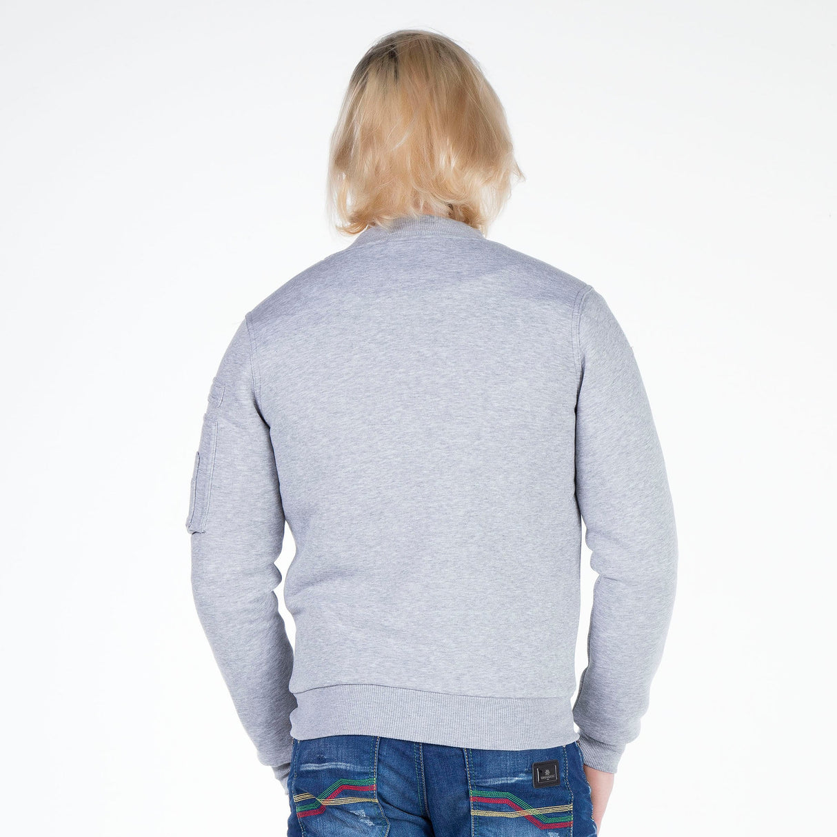 CJ151 Sweat jacket with zipper and lapel