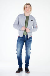 CJ151 Sweat jacket with zipper and lapel