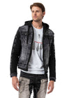CJ155 Denim jacket, hooded sweatshirt in a western look