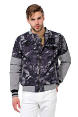 CJ210 Men's Transitional Jacket – Camouflage Design in Grey with Textured Mix & Urban Look | Lightweight Jacket for Spring & Autumn