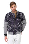 CJ210 Men's Transitional Jacket – Camouflage Design in Grey with Textured Mix & Urban Look | Lightweight Jacket for Spring & Autumn