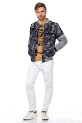 CJ210 Men's Transitional Jacket – Camouflage Design in Grey with Textured Mix & Urban Look | Lightweight Jacket for Spring & Autumn