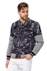 CJ210 Men's Transitional Jacket – Camouflage Design in Grey with Textured Mix & Urban Look | Lightweight Jacket for Spring & Autumn