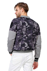 CJ210 Men's Transitional Jacket – Camouflage Design in Grey with Textured Mix & Urban Look | Lightweight Jacket for Spring & Autumn