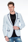CJ222 Men's Blazer – Stylish contrast in light blue & navy