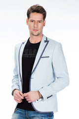 CJ222 Men's Blazer – Stylish contrast in light blue & navy