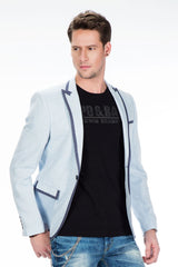 CJ222 Men's Blazer – Stylish contrast in light blue & navy