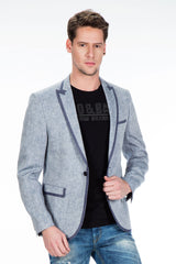 CJ222 Men's Blazer – Stylish contrast in light blue & navy