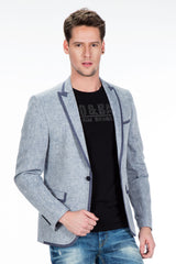 CJ222 Men's Blazer – Stylish contrast in light blue & navy