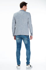 CJ222 Men's Blazer – Stylish contrast in light blue & navy