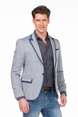 CJ222 Men's Blazer – Stylish contrast in light blue & navy