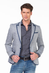 CJ222 Men's Blazer – Stylish contrast in light blue & navy