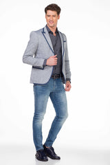 CJ222 Men's Blazer – Stylish contrast in light blue & navy
