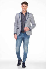 CJ222 Men's Blazer – Stylish contrast in light blue & navy