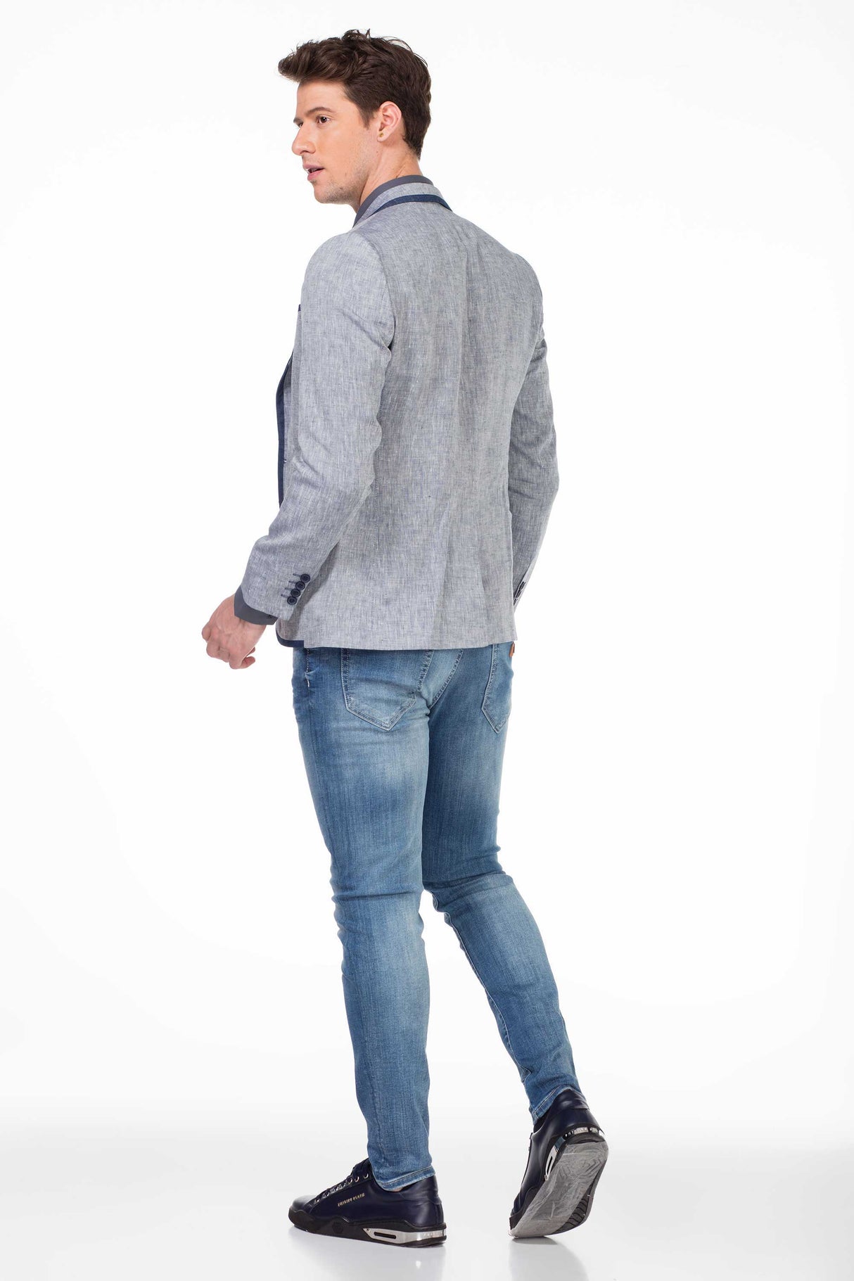 CJ222 Men's Blazer – Stylish contrast in light blue & navy