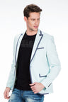 CJ222 Men's Blazer – Stylish contrast in light blue & navy