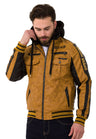 CJ284 Men's faux leather jacket with hood in a cool look