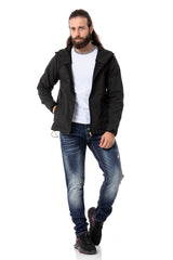 CJ285 Men's Winter Jacket – with detachable hood & striking details
