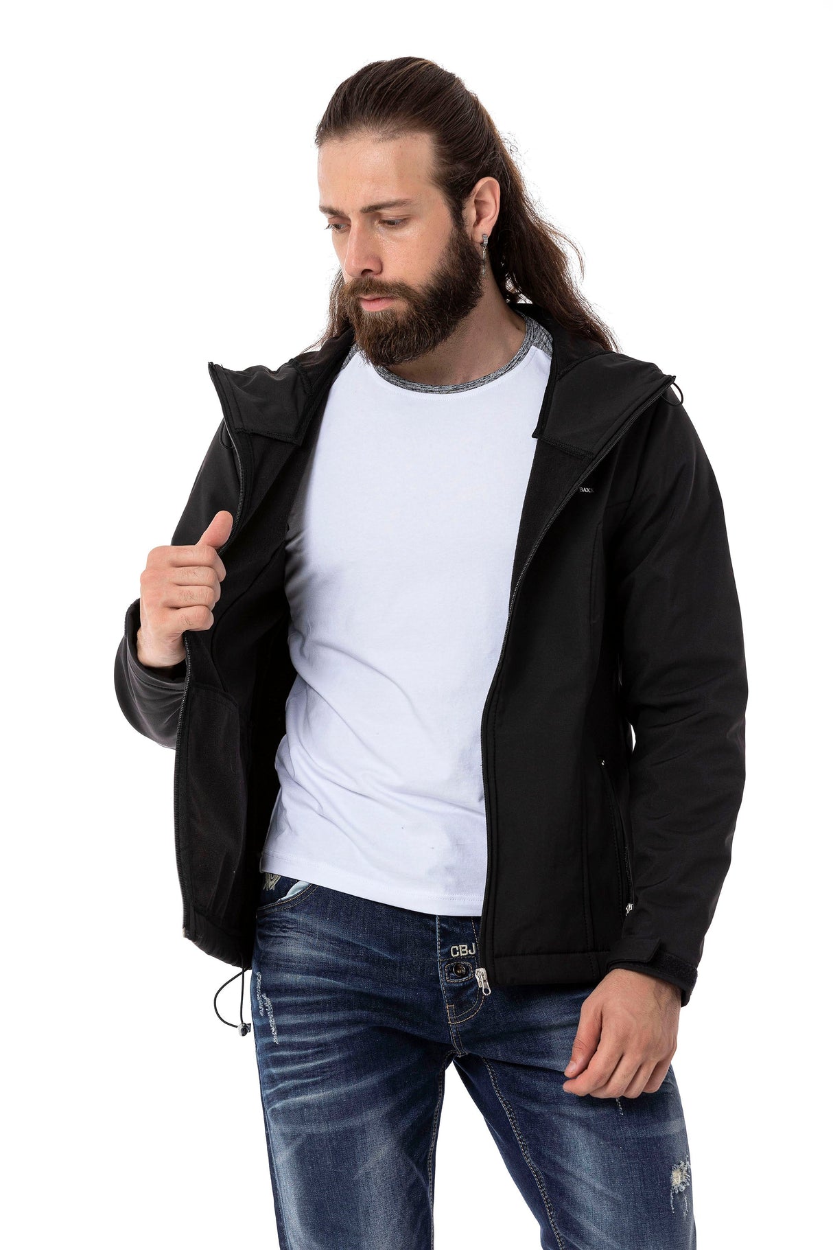 CJ285 Men's Winter Jacket – with detachable hood & striking details