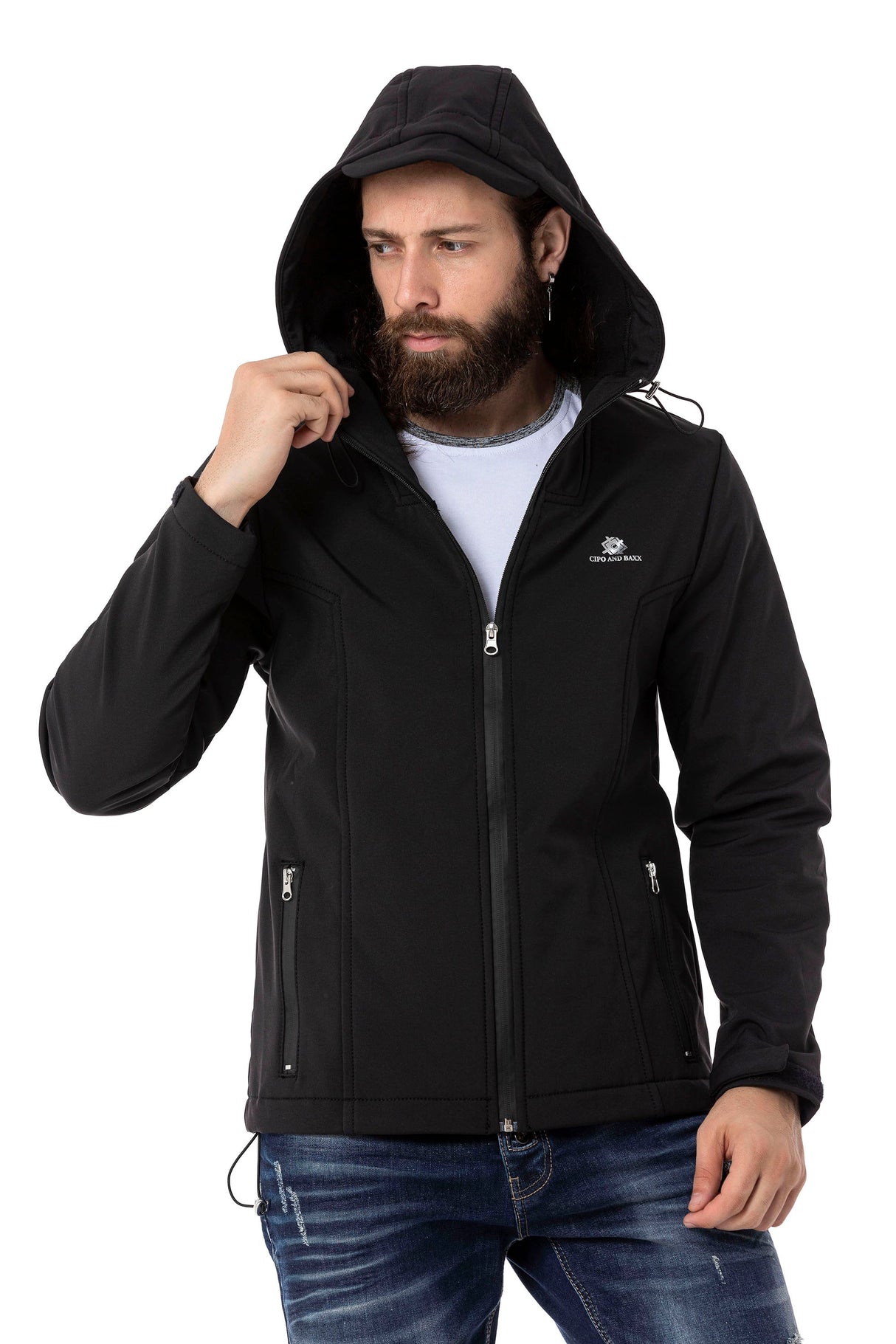 CJ285 Men's Winter Jacket – with detachable hood & striking details