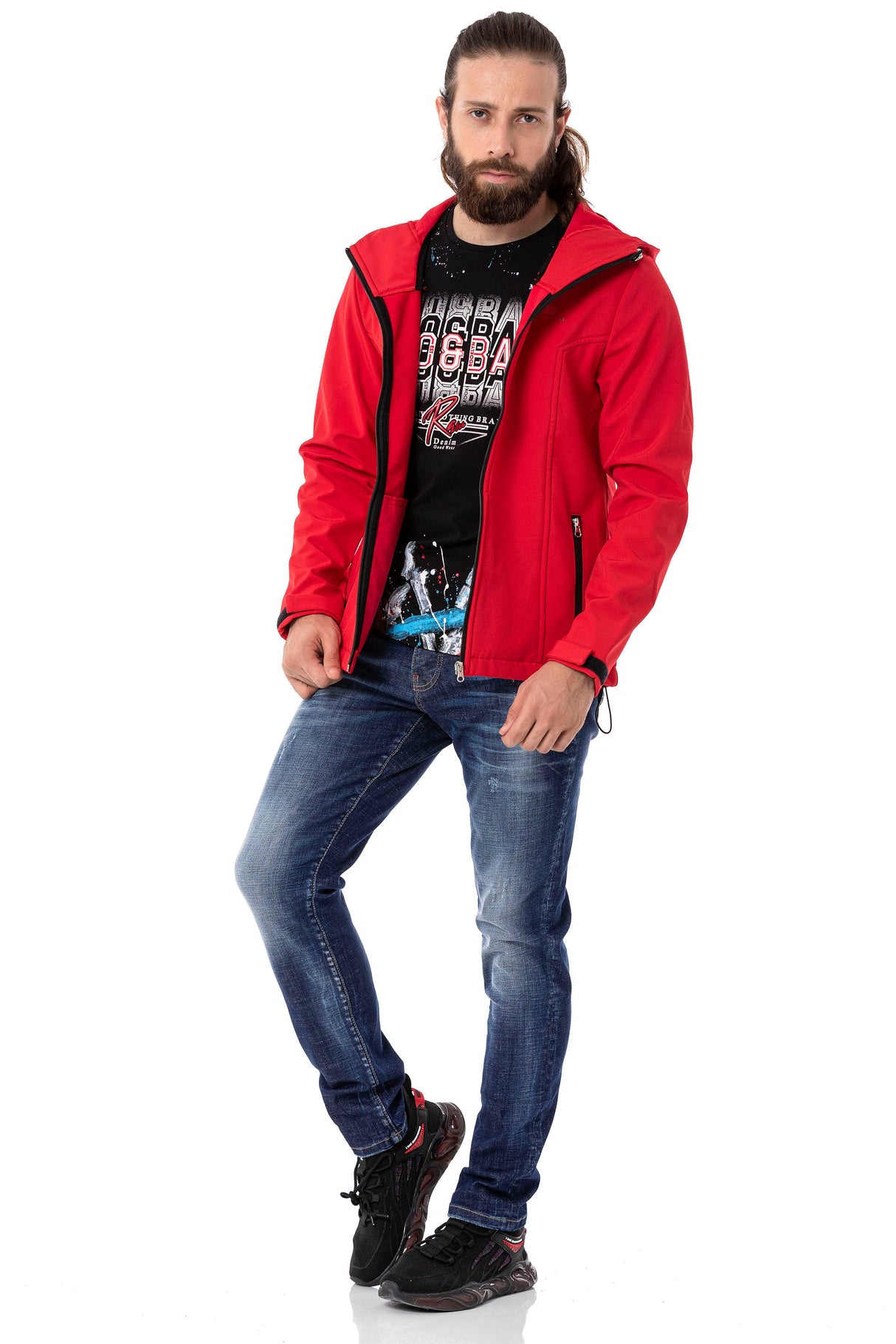 CJ285 Men's Winter Jacket – with detachable hood & striking details