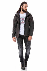 CJ285 Men's Winter Jacket – with detachable hood & striking details