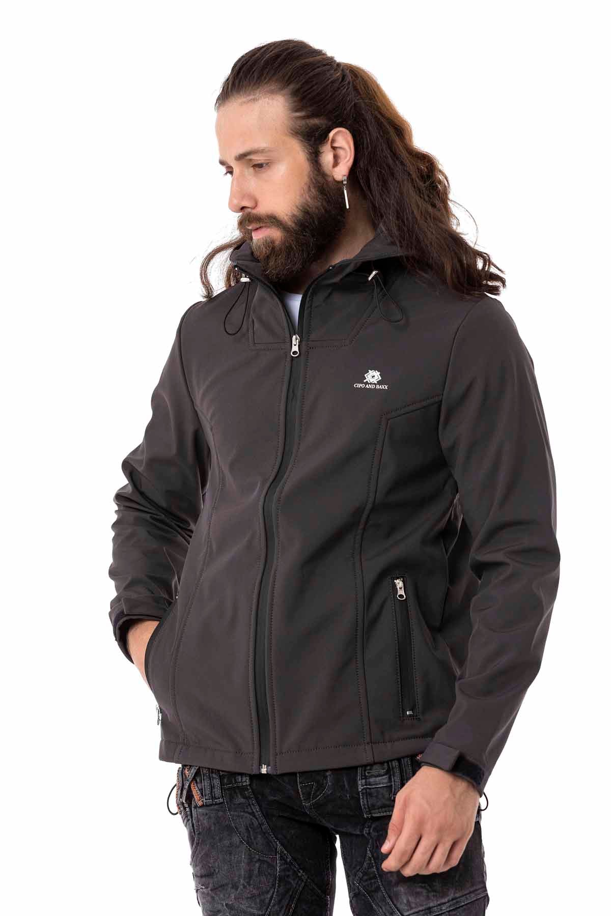 CJ285 Men's Winter Jacket – with detachable hood & striking details