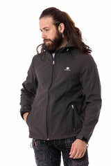 CJ285 Men's Winter Jacket – with detachable hood & striking details