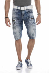 CK101 Men's Capri Shorts with trendy decorative seams